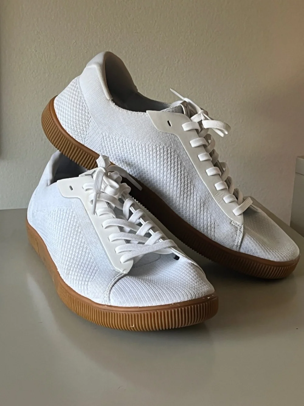 Flux Adapt Knit Trainers White/Gum M10 W11 Zero Drop Wide Toe Box Breathable